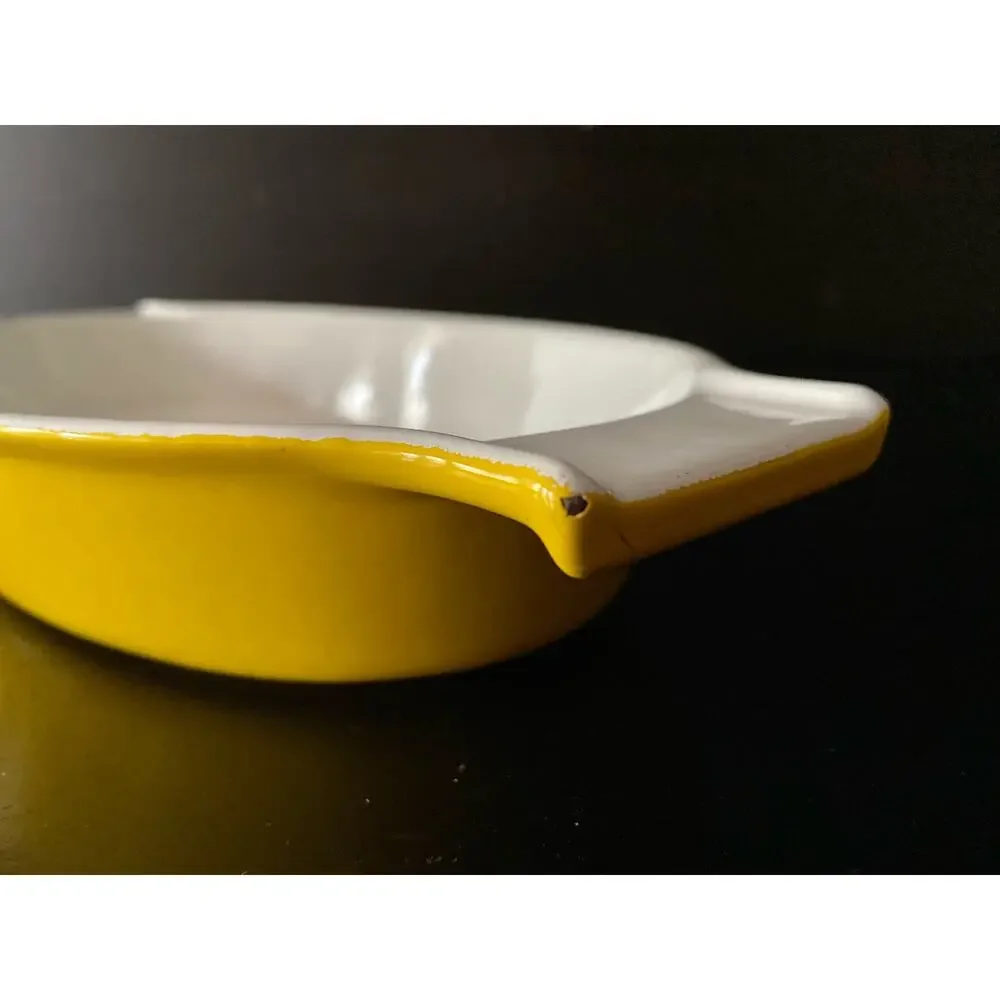 COPCO #7409 Michael Lax Design Yellow Enameled Cast Iron Dish